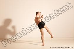 Underwear Martial art Man White Moving poses Slim Short Blond Dynamic poses Academic